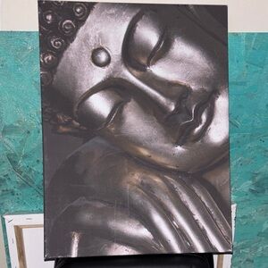 Vintage Silver Buddha Portrait